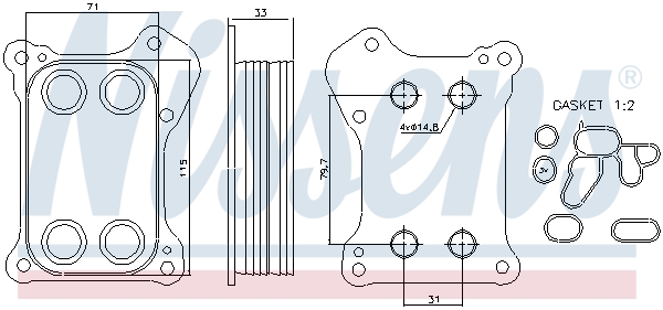 NISSENS Oliekøler, motorolie 90739 for VAUXHALL
