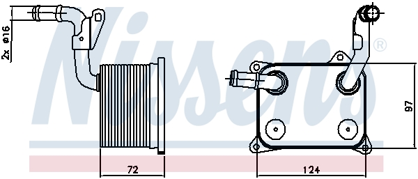 NISSENS Oliekøler, motorolie 90744 for AUDI VW
