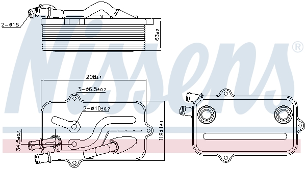 NISSENS Oliekøler, automatisk gearkasse 90782 for AUDI
