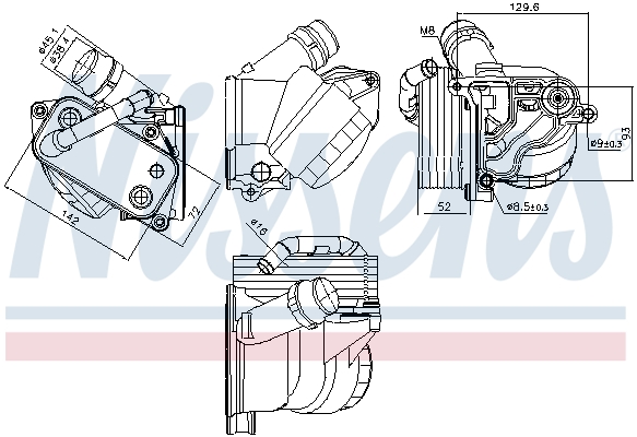 NISSENS Oliekøler, motorolie 91322 for BMW ALPINA