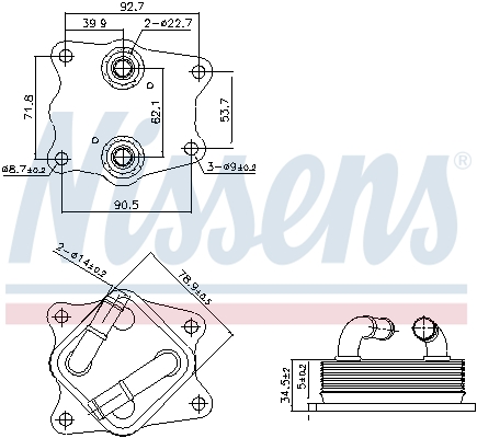 NISSENS Oliekøler, motorolie 91442 for LEXUS
