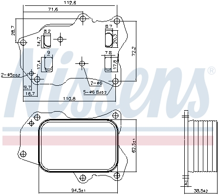 NISSENS Oliekøler, motorolie 91426 for FORD