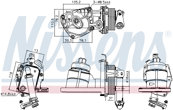 NISSENS Oliekøler, motorolie 91325 for FORD LAND ROVER MITSUBISHI