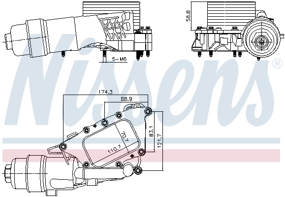NISSENS Oliekøler, motorolie 91385 for BMW MINI