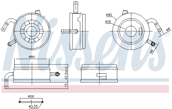 NISSENS Oliekøler, motorolie 91470 for TOYOTA