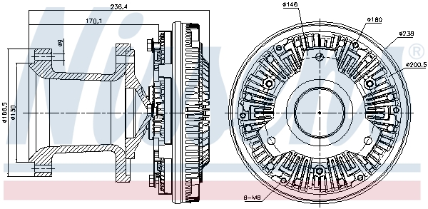 NISSENS 86032 238mm for MERCEDES-BENZ