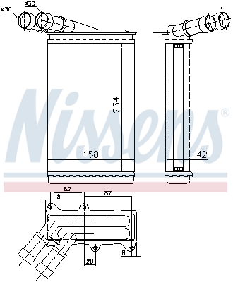 NISSENS Varmeelement, kabinevarme 71147 for PEUGEOT