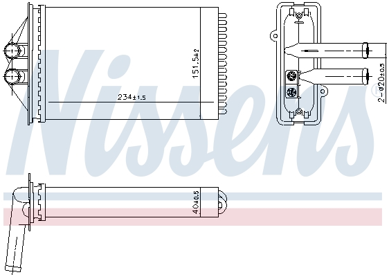 NISSENS Varmeelement, kabinevarme 707350 for PORSCHE