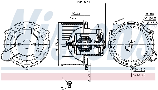 NISSENS Kabineblæser 87234 for HYUNDAI