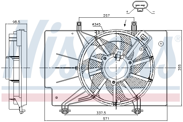 NISSENS Ventilator, motorkøling 85752 for FORD