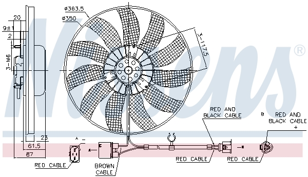 NISSENS Ventilator, motorkøling 85763 for VW