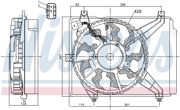 NISSENS Ventilator, motorkøling 85894 for HYUNDAI