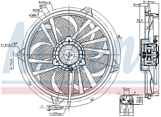 NISSENS Ventilator, motorkøling 85674 for CITROËN PEUGEOT