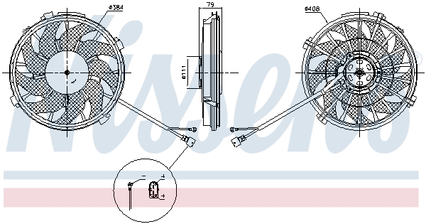 NISSENS Ventilator, motorkøling 85753 for PEUGEOT