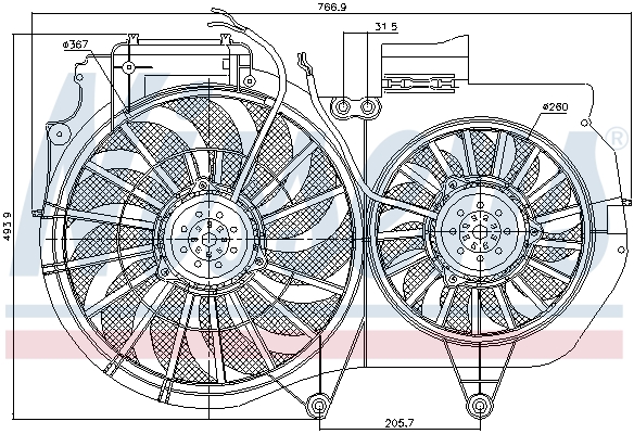 NISSENS Ventilator, motorkøling 85247 for SEAT