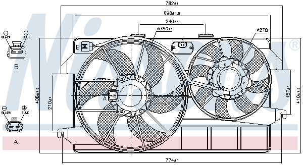 NISSENS Ventilator, motorkøling 85263 for FORD