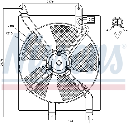 NISSENS Ventilator, motorkøling 85356 for DAEWOO