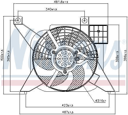 NISSENS Ventilator, motorkøling 85476 for PEUGEOT