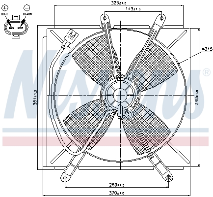 NISSENS Ventilator, motorkøling 85533 for LEXUS