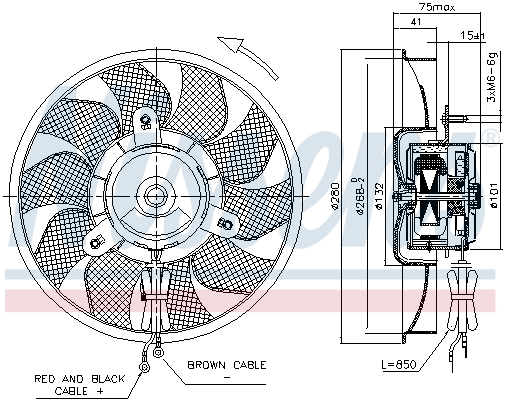 NISSENS Ventilator, motorkøling 85548 for SUZUKI