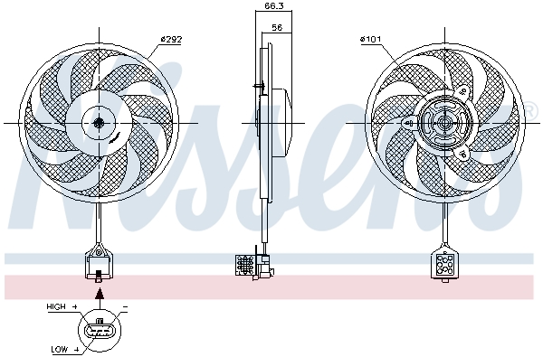 NISSENS Ventilator, motorkøling 85596 for VAUXHALL