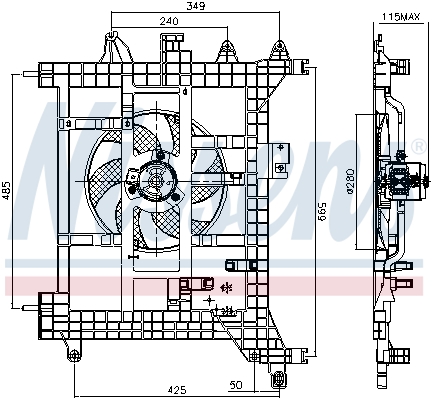 NISSENS Ventilator, motorkøling 85711 for DACIA