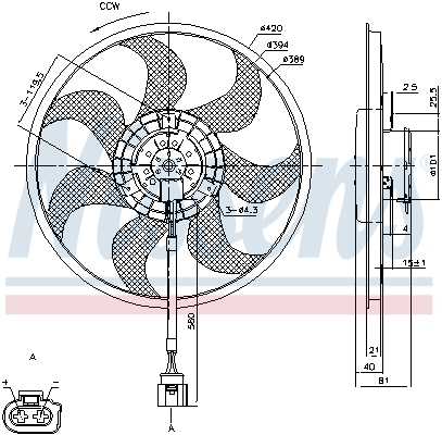 NISSENS Ventilator, motorkøling 85805 for VW