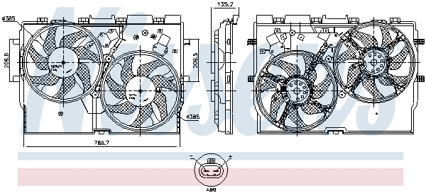 NISSENS Ventilator, motorkøling 850004 for FIAT PEUGEOT