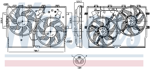 NISSENS Ventilator, motorkøling 850003 for FIAT