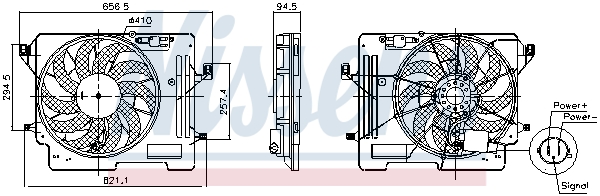 NISSENS Ventilator, motorkøling 850080 for FORD