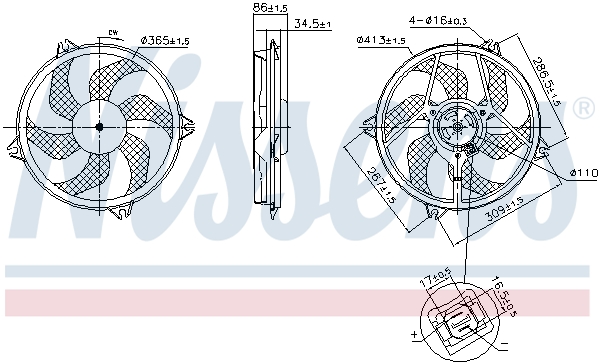 NISSENS Ventilator, motorkøling 850093 for PEUGEOT
