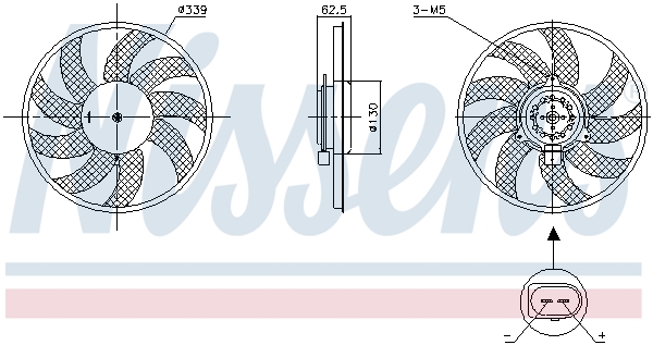 NISSENS Ventilator, motorkøling 850105 for AUDI