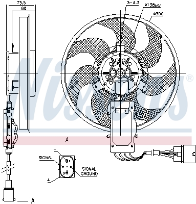 NISSENS Ventilator, motorkøling 85730 for VW PORSCHE
