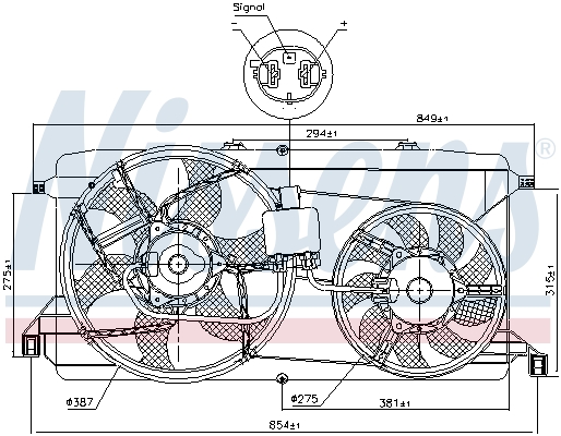 NISSENS Ventilator, motorkøling 85826 for FORD
