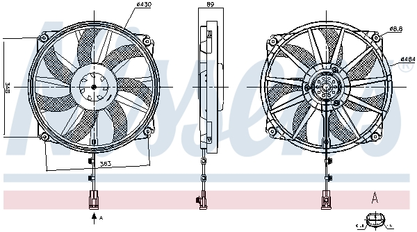 NISSENS Ventilator, motorkøling 850109 for DS