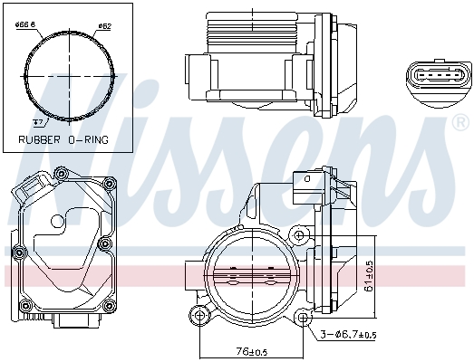 NISSENS Gasspjældstuds 955060 for VW