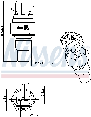 NISSENS Sensor, kølevæsketemp. 207049 for FIAT PEUGEOT ROVER