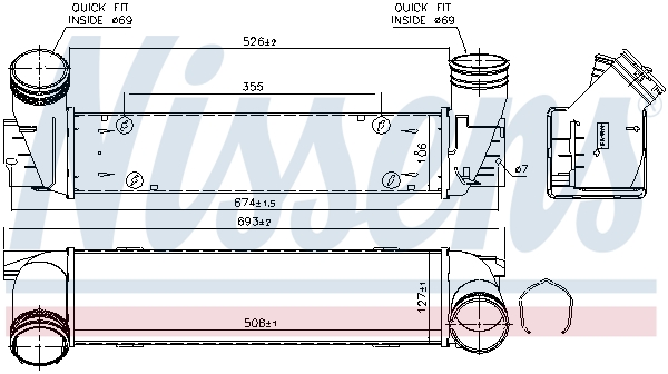 NISSENS Ladeluftkøler 96337 for BMW