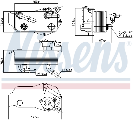 NISSENS Oliekøler, automatisk gearkasse 90736 for BMW