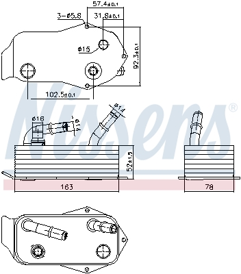 NISSENS Oliekøler, automatisk gearkasse 91353 for BMW
