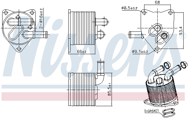 NISSENS Oliekøler, automatisk gearkasse 91512 for DS