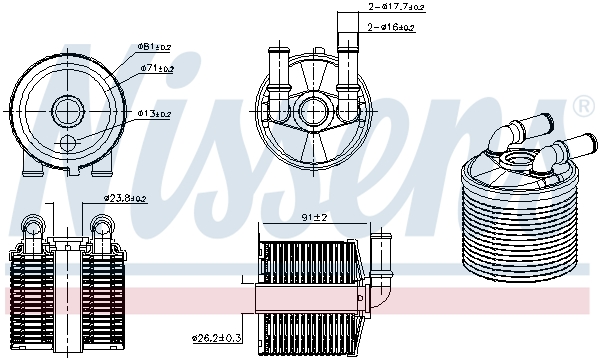 NISSENS Oliekøler, automatisk gearkasse 91506 for DS