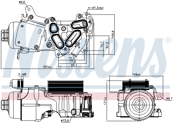 NISSENS Oliekøler, motorolie 91124 for FORD MINI PEUGEOT DS MAZDA