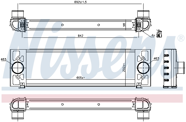 NISSENS Ladeluftkøler 96066 for FORD