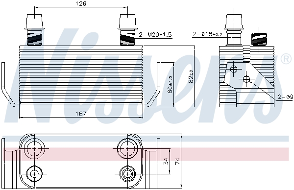 NISSENS Oliekøler, automatisk gearkasse 91178 for LAND ROVER