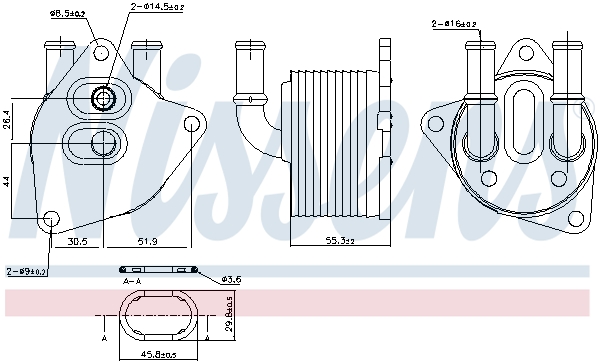 NISSENS Oliekøler, automatisk gearkasse 91223 for MG VOLVO