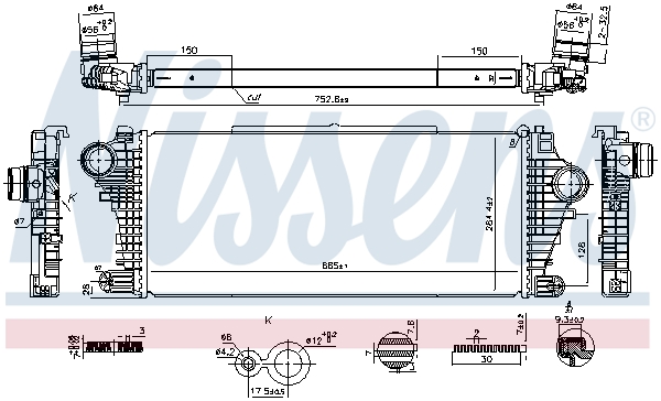 NISSENS Ladeluftkøler 961534 for VAUXHALL