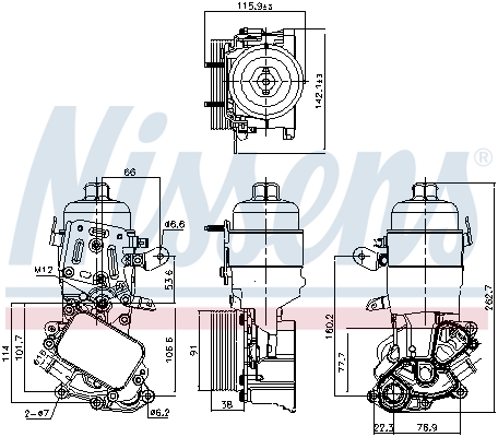 NISSENS Oliekøler, motorolie 91326 for DS