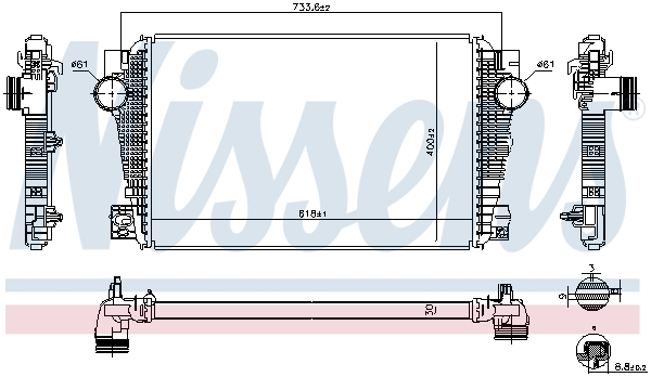 NISSENS Ladeluftkøler 96258 for VW