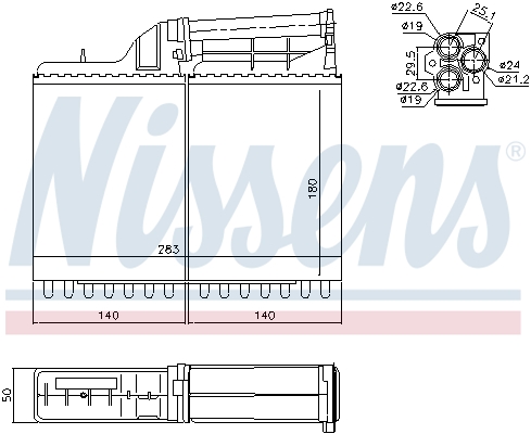 NISSENS Varmeelement, kabinevarme 70502 for ALPINA
